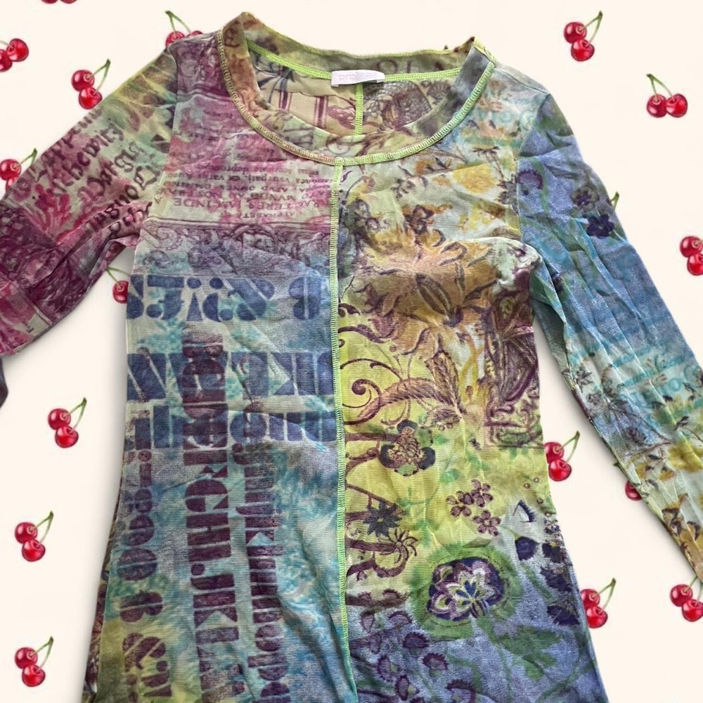 Source Unknown Multicolor Graphic Mini Dress - image 1